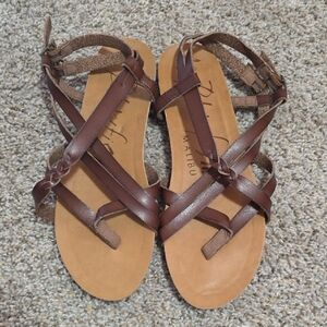 Malibu Brown Strappy Sandals